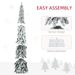 Tall Prelit Pencil Artificial Christmas Tree Holiday Décor With Snow Flocked Branches, Warm White Or Colorful LED Lights, Downswept Shape_maomaolike.com