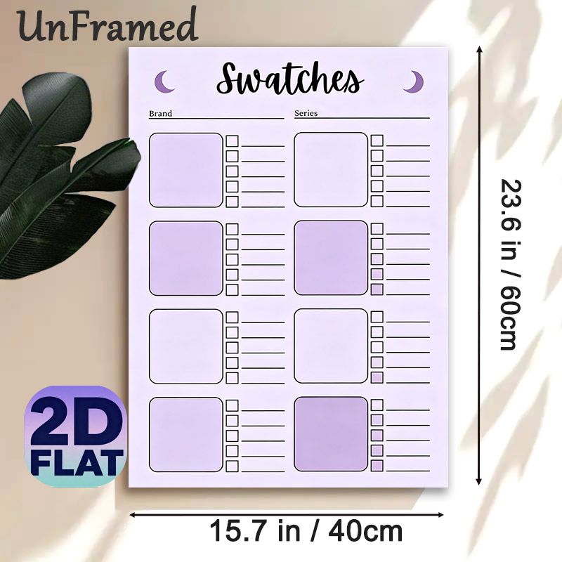 Color Swatch Tracker Painting Poster, Soft Purple Minimalist Design Poster, Practical Tool To Organize Color Swatch Records, Suitable For Art Studio_maomaolike.com