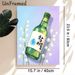 Korean Soju & Lily Of The Valley Painting Poster, Soft Pastel Style Illustration Poster, Delicate Whimsical Decor Ideal For Home Bar, Kitchen Or_maomaolike.com