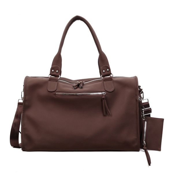 New Cross-border Sports And Fitness Bag, Fashionable Unisex Handbag, Large-capacity Soft Leather Casual Travel Bag_maomaolike.com