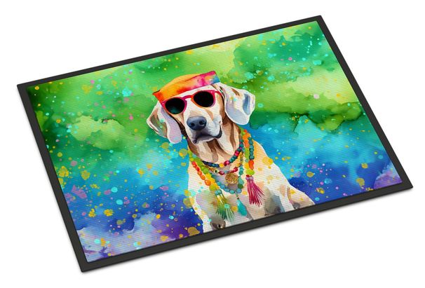 Weimaraner Hippie Dawg Doormat Front Door Mat Indoor Outdoor Rugs For Entryway, Non Slip Washable Low Pile, 24H X 36W_maomaolike.com