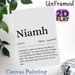 Niamh Name Meaning Painting Poster, Minimalist Typographic Text Poster, Informative Irish Lore Content Ideal For Home Wall Decor, Bedroom, Living Room_maomaolike.com