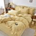 Wholesale INS Korean Plaid Pure Four-Piece Full Princess Style Ruched Ruffle Edge Washed Cotton 4-Piece Set_maomaolike.com