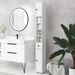 71" Small Bathroom Storage Cabinet, Narrow Toilet Paper Cabinet With Open Shelves, 2 Cabinets, Adjustable Shelves, White_maomaolike.com