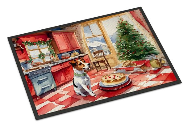 Jack Russell Terrier Christmas Cookies Doormat Front Door Mat Indoor Outdoor Rugs For Entryway, Non Slip Washable Low Pile, 24H X 36W_maomaolike.com