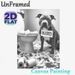 Naughty Dog Themed Painting Poster, Monochrome Humorous Dog Mischief Scene Poster, Playful Relatable Design Ideal For Bathroom And Home Wall Decor_maomaolike.com