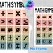 Math Symbols Painting Poster, Pastel Color Block Minimalist Typographic Poster, Educational Clear Math Symbols Decor, Ideal For Study Room, Office_maomaolike.com