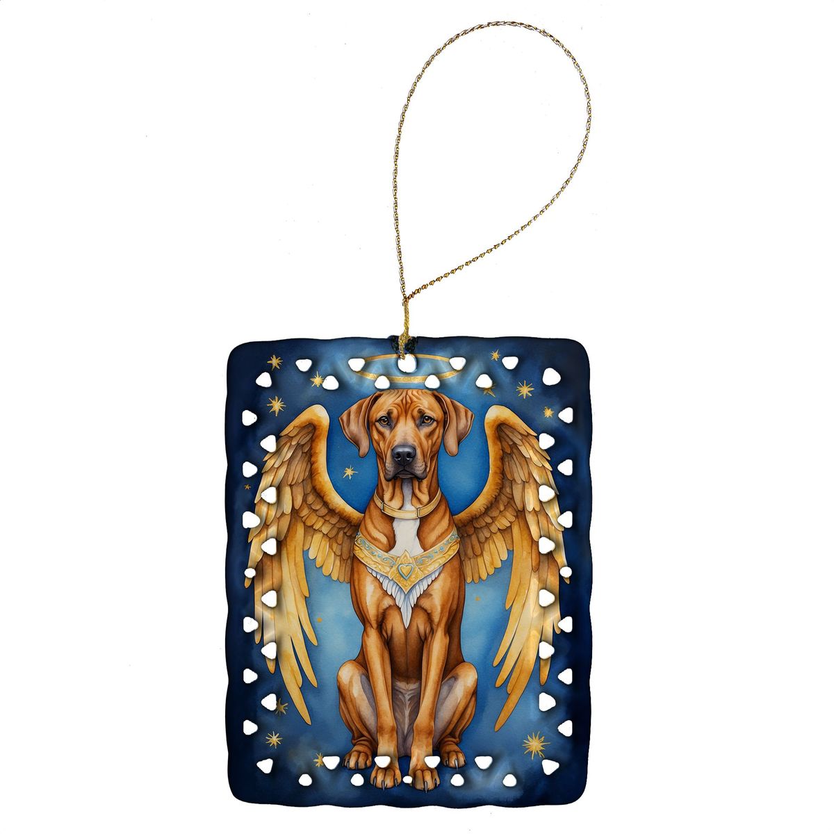 Rhodesian Ridgeback My Angel Porcelain Ornament Christmas Tree Hanging Decorations For Home Christmas Holiday, Rectangle, Gift, Multicolor_maomaolike.com