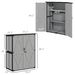 Wood Storage Shed, Outdoor Garden Shed With Asphalt Roof, 2 Shelves, Lockable Doors And Adjustable Feet, Gray_maomaolike.com