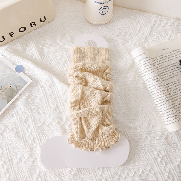 Twisted knitted socks for women autumn winter long leg socks slimming Y2K leg sets warm thick line pile socks_maomaolike.com
