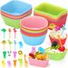 Kids Lunch Bento Box Accessories With Silicone Cupcake Liners For Baking And Small Animal Food Toothpicks Fruit Forks_maomaolike.com