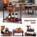 Vintage Globe Rolling Wine Bar Cart With Extra Shelf_maomaolike.com
