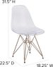 2 Pack Eames Chair Eiffel Tower Golden Base Ghost Chair Side Dinning Chair Transparent_maomaolike.com