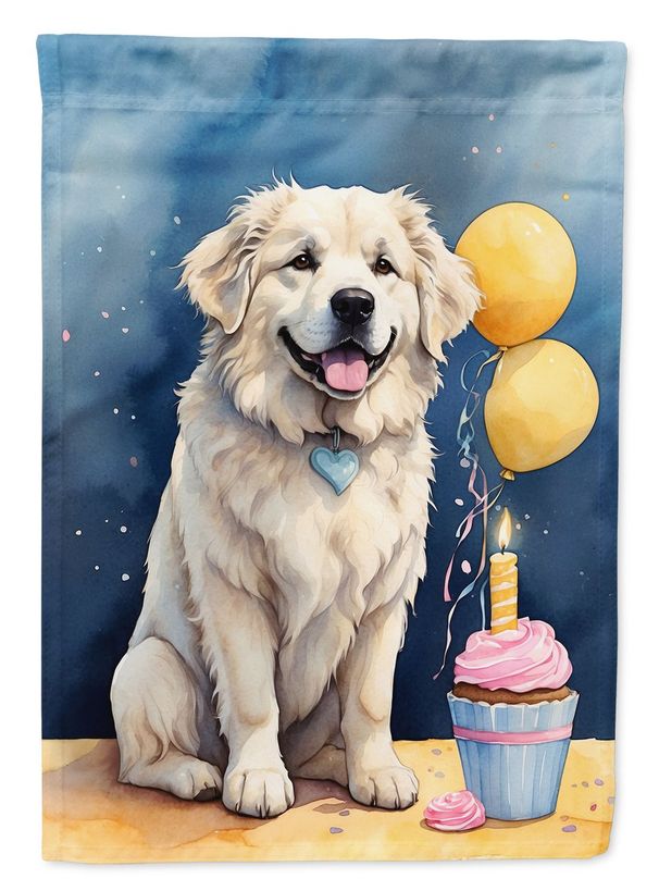 Great Pyrenees Happy Birthday House Flag Large Porch Sleeve Pole Decorative Outside Yard Banner Artwork Wall Hanging, Polyester, House Size, Multicolor_maomaolike.com