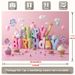 Pink Happy Birthday Party Banner - 2D Flat Polyester Backdrop With Balloons, Candies, Cupcakes, Wall Hanging Photo Props, Party Decor_maomaolike.com