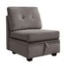 Vintage Modular Sectional Sofa, Convertible Multiple Combination Sofa Couch With Storage, Memory Foam, Vintage Copper Nail Modular Sectionals M-Middle Module GREY (1 Middle Stool)_maomaolike.com