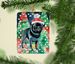 Pug Christmas Porcelain Ornament Christmas Tree Hanging Decorations For Home Christmas Holiday, Rectangle, Gift, Multicolor_maomaolike.com