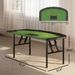 Poker Table Foldable, 72" Portable Casino Blackjack Table For 8 Players With Felt Surface, Cup Holders, Green_maomaolike.com