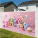 Pink Happy Birthday Party Banner - 2D Flat Polyester Backdrop With Balloons, Candies, Cupcakes, Wall Hanging Photo Props, Party Decor_maomaolike.com