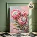 Protea Flower Painting Poster, Vibrant Textured Floral Poster, Elegant Botanical Artwork Featuring Pink Protea Blooms, Ideal For Living Room And_maomaolike.com