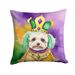 Maltipoo King Of Mardi Gras Throw Pillow Machine Washable, Indoor Outdoor Decorative Pillow For Couch, Bed Or Patio, 18Hx18W_maomaolike.com