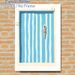 Swimming Pool Themed Painting Poster, Minimalist Flat-style Illustration Of Woman Swimming In Pool Poster, Serene Summer-inspired Decor Ideal For_maomaolike.com