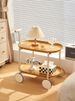 JYCC-YEL Movable Small Pushcart Small Cart Double Layered Coffee Table Leisure Modern Living Room_maomaolike.com