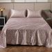 Satin Silk Printed Bed Sheet Bed Sheet Pillowcase Digital Printing Silver Leopard Four Piece Set_maomaolike.com