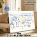 Mountain & Floral Calligraphy Painting Poster, Soft-toned Watercolor Style Poster, Delicate Artistic Design, Ideal For Living Room And Bedroom Wall_maomaolike.com