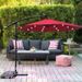 10 Ft Outdoor Patio Umbrella Solar Powered LED Lighted Sun Shade Market Waterproof 8 Ribs Umbrella With Crank And Cross Base For Garden Deck Backyard Pool Shade Outside Deck Swimming Pool_maomaolike.com