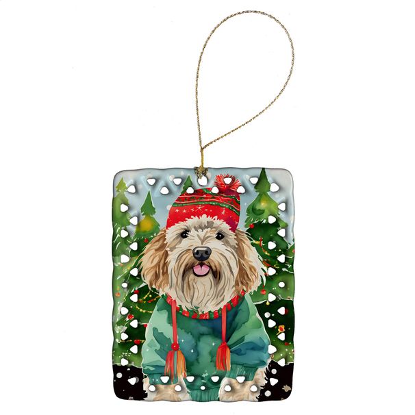 Puli Christmas Porcelain Ornament Christmas Tree Hanging Decorations For Home Christmas Holiday, Rectangle, Gift, Multicolor_maomaolike.com