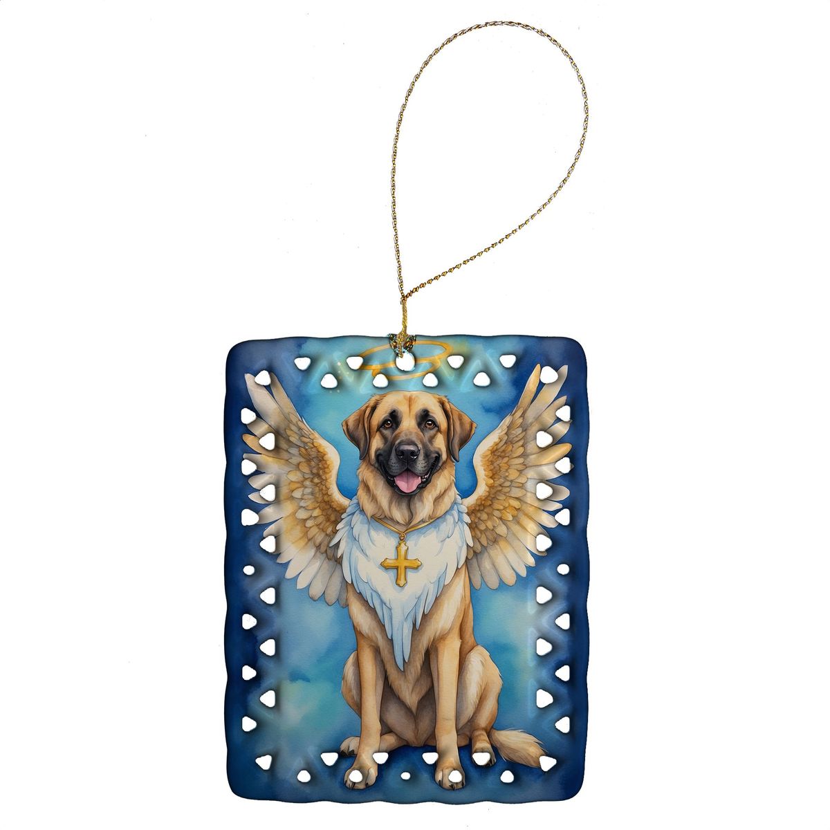 Anatolian Shepherd My Angel Porcelain Ornament Christmas Tree Hanging Decorations For Home Christmas Holiday, Rectangle, Gift, Multicolor_maomaolike.com