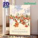 Fruit Of The Spirit Themed Painting Poster, Soft Watercolor Citrus Branches With Scripture Text Poster, Inspirational Religious Verse Decor For Home_maomaolike.com