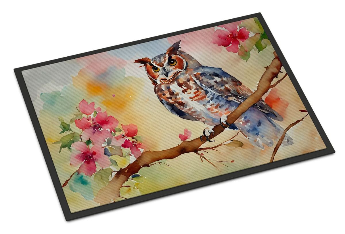Eastern Screech Owl Doormat Front Door Mat Indoor Outdoor Rugs For Entryway, Non Slip Washable Low Pile, 24H X 36W_maomaolike.com