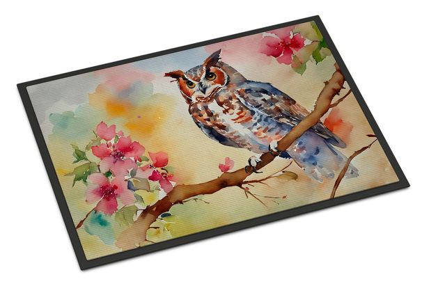 Eastern Screech Owl Doormat Front Door Mat Indoor Outdoor Rugs For Entryway, Non Slip Washable Low Pile, 24H X 36W_maomaolike.com