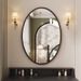 Vintage Style Oval For Home Use, Wall-Mounted, No Drilling, Self-Adhesive Bathroom Makeup Mirror_maomaolike.com