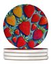Colorful Strawberries Large Sandstone Coasters Pack Of 4 Absorbent Round Coasters Decor Gifts For Men Or Women, 4 In, Multicolor_maomaolike.com