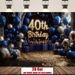 40th Birthday Party Banner - 2D Flat Polyester Backdrop With Glowing Lights Design, Wall Hanging Photo Props, Party Decor_maomaolike.com