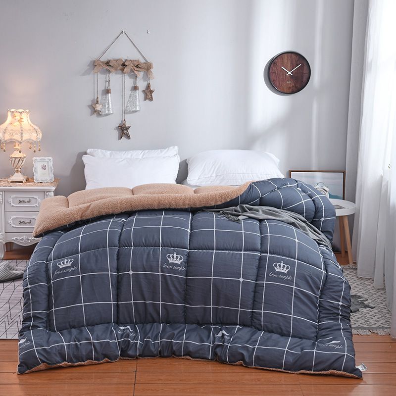 Student Snowflake Milk Lamb Cotton Spring Double-Sided Velvet Thickened Autumn And Winter Quilt Four-Piece Set_maomaolike.com