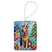 Irish Terrier Christmas Reindeer Porcelain Ornament Christmas Tree Hanging Decorations For Home Christmas Holiday, Rectangle, Gift, Multicolor_maomaolike.com