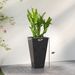 28" Tall Planters, Set Of 3 Plastic Flower Pots With Marble Finish And Drainage Holes, Stackable Taper Planters, Black_maomaolike.com