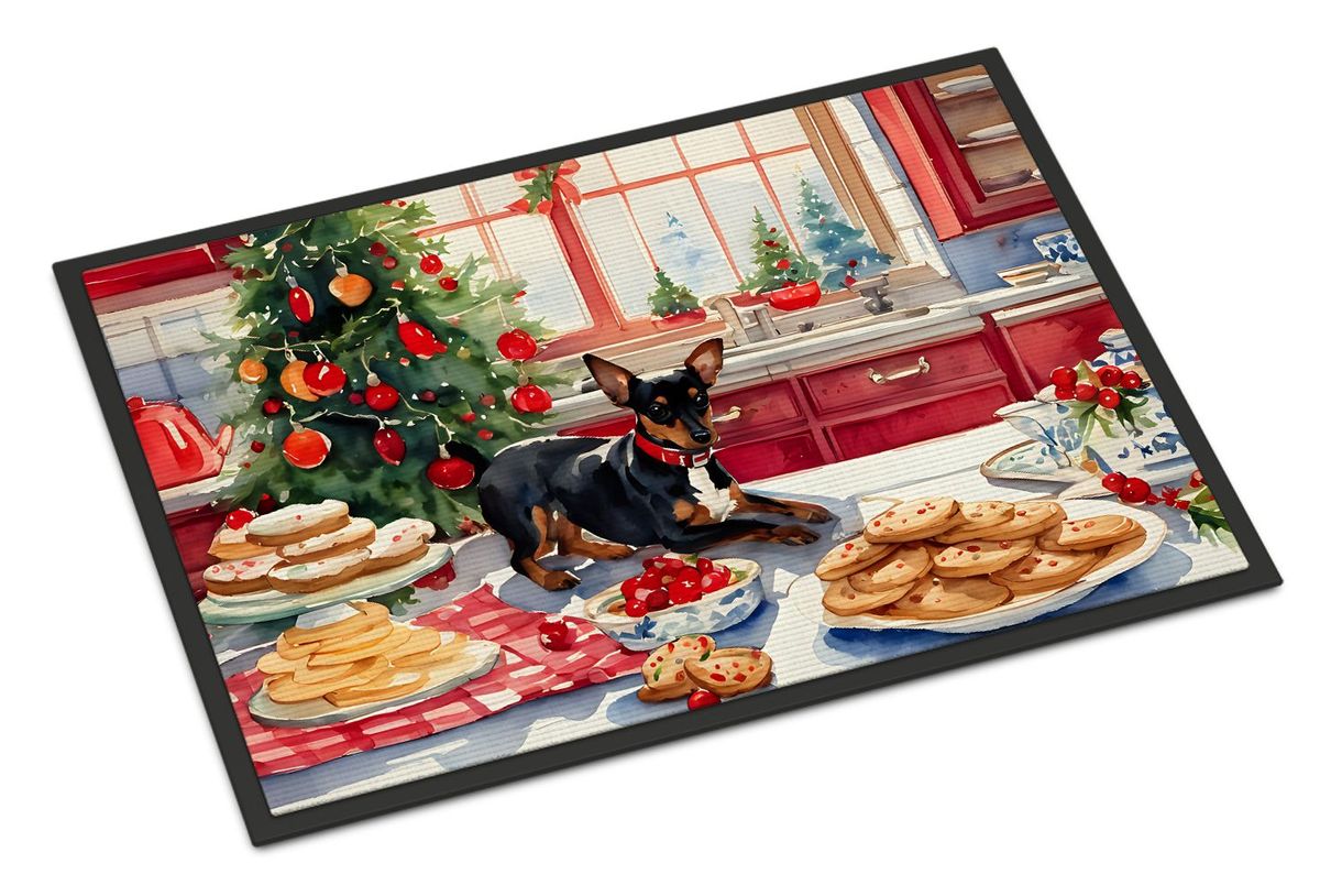Miniature Pinscher Christmas Cookies Doormat Front Door Mat Indoor Outdoor Rugs For Entryway, Non Slip Washable Low Pile, 24H X 36W_maomaolike.com