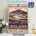 Royal County Down Golf Club Painting Poster, Vintage Sepia-toned Retro Golf Course & Mountain View Poster, Nostalgic Golf-themed Decor For Home, Golf_maomaolike.com