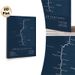 Camino De Santiago Coastal Route Painting Poster, Sleek Dark Blue Map Poster, Clear Hiking Route & Essential Data Display, Ideal For Home Wall Decor_maomaolike.com