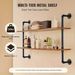 Industrial Pipe Shelf, 2 Tier 48x 9.84in, Wall-Mount Floating Rustic Wood Shelves Bracket Display Bookshelf, Storage Rack Sundries Holder For Kitchen Bedroom Bathroom Living Room, Black_maomaolike.com
