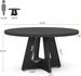 Round Dining Table For 4, 47" Wooden Kitchen Table Farmhouse Dinner Table_maomaolike.com