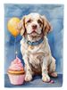 Clumber Spaniel Happy Birthday Garden Flag Mailbox Flag Decorative Yard Flag Banner Outside Patio Artwork Yard Flower Beds, Garden Size, Multicolor_maomaolike.com
