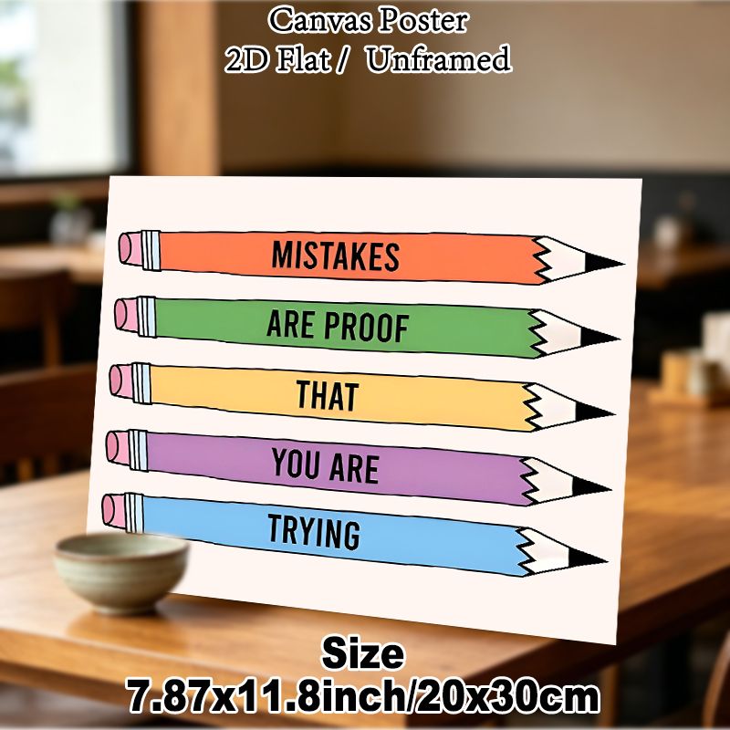 Motivational Quote Painting Poster, Vibrant Colorful Pencil-style Typography Poster, Encouraging Message Ideal For Office, Study Space_maomaolike.com
