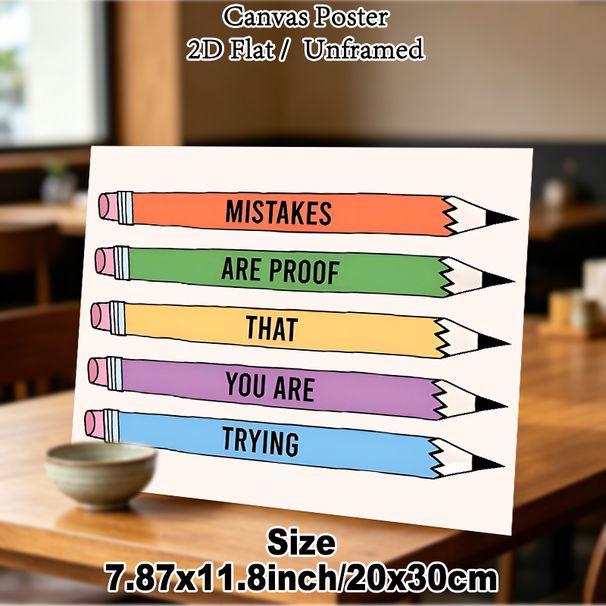 Motivational Quote Painting Poster, Vibrant Colorful Pencil-style Typography Poster, Encouraging Message Ideal For Office, Study Space_maomaolike.com
