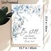 Religious Scripture Verse Painting Poster, Soft Watercolor Blue & White Floral Framed Verse Poster, Inspirational Faith-based Decor, Suitable For_maomaolike.com